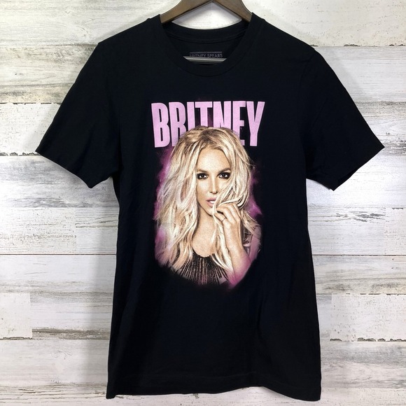 Britney Spears Womens Black Piece of Me Tour 2018 Concert Tee T‎ Shirt Size M - Picture 1 of 6